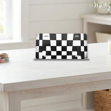 Checkerboard aluminum front license plate