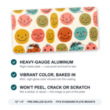 Smiley Face aluminum front license plate