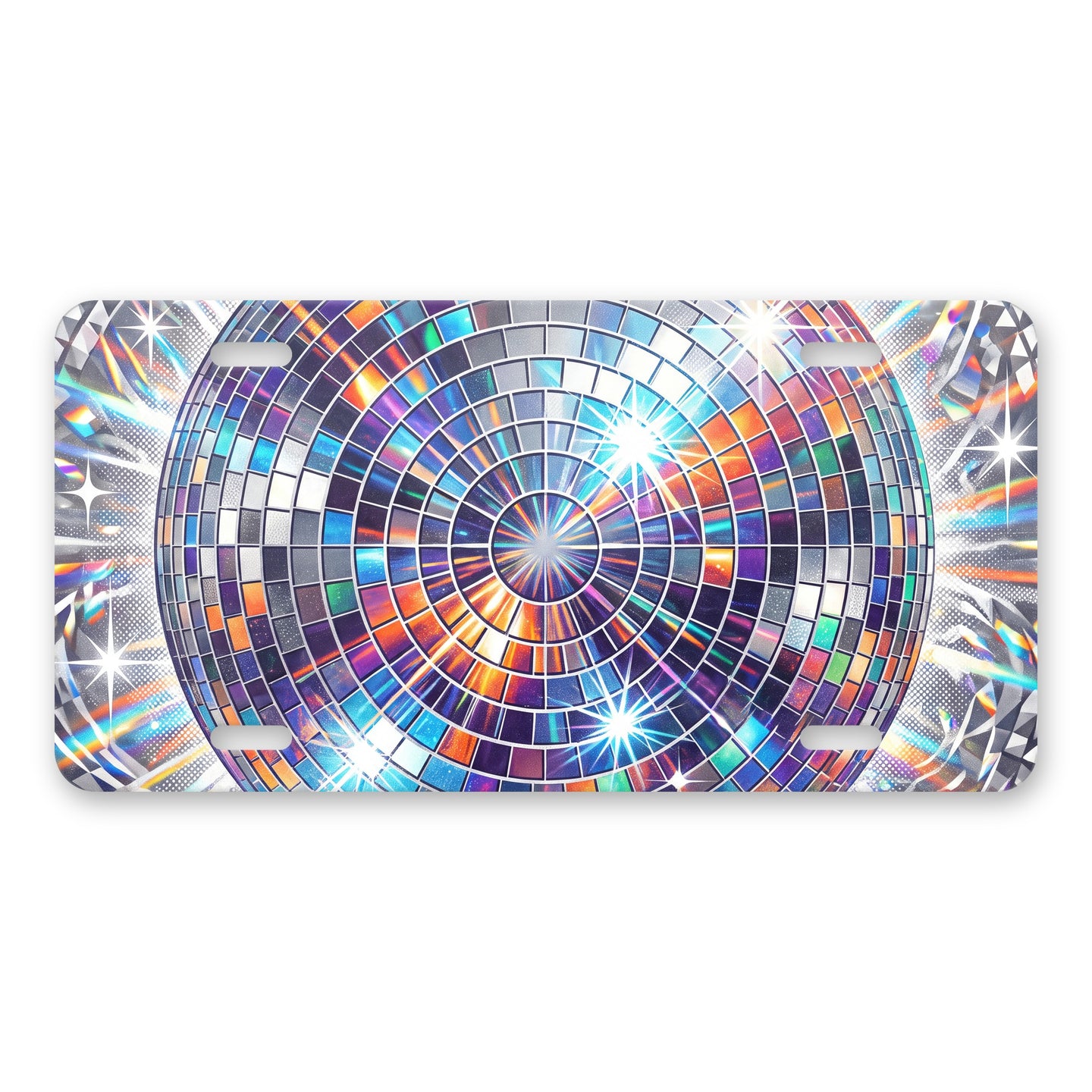 Disco Ball aluminum front license plate