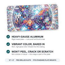 Disco Ball aluminum front license plate