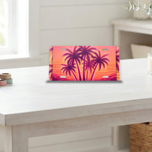 Neon Palm Sunset aluminum front license plate