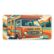 Retro Camper Van aluminum front license plate