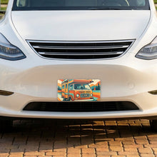 Retro Camper Van aluminum front license plate