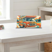 Retro Camper Van aluminum front license plate