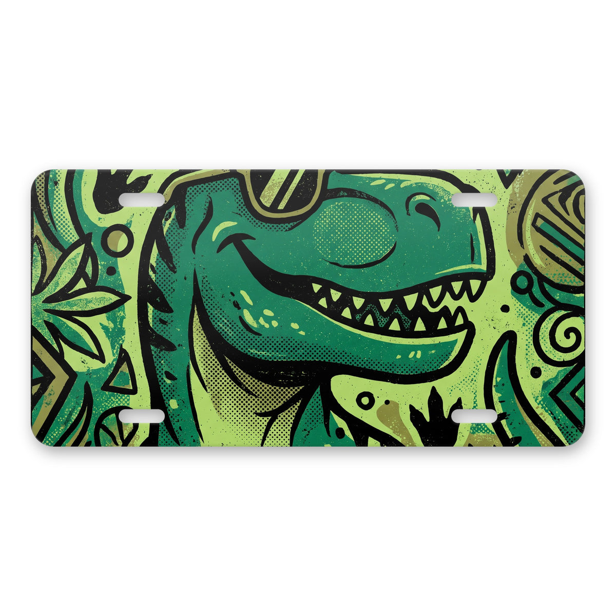 Dino T-Rex aluminum front license plate