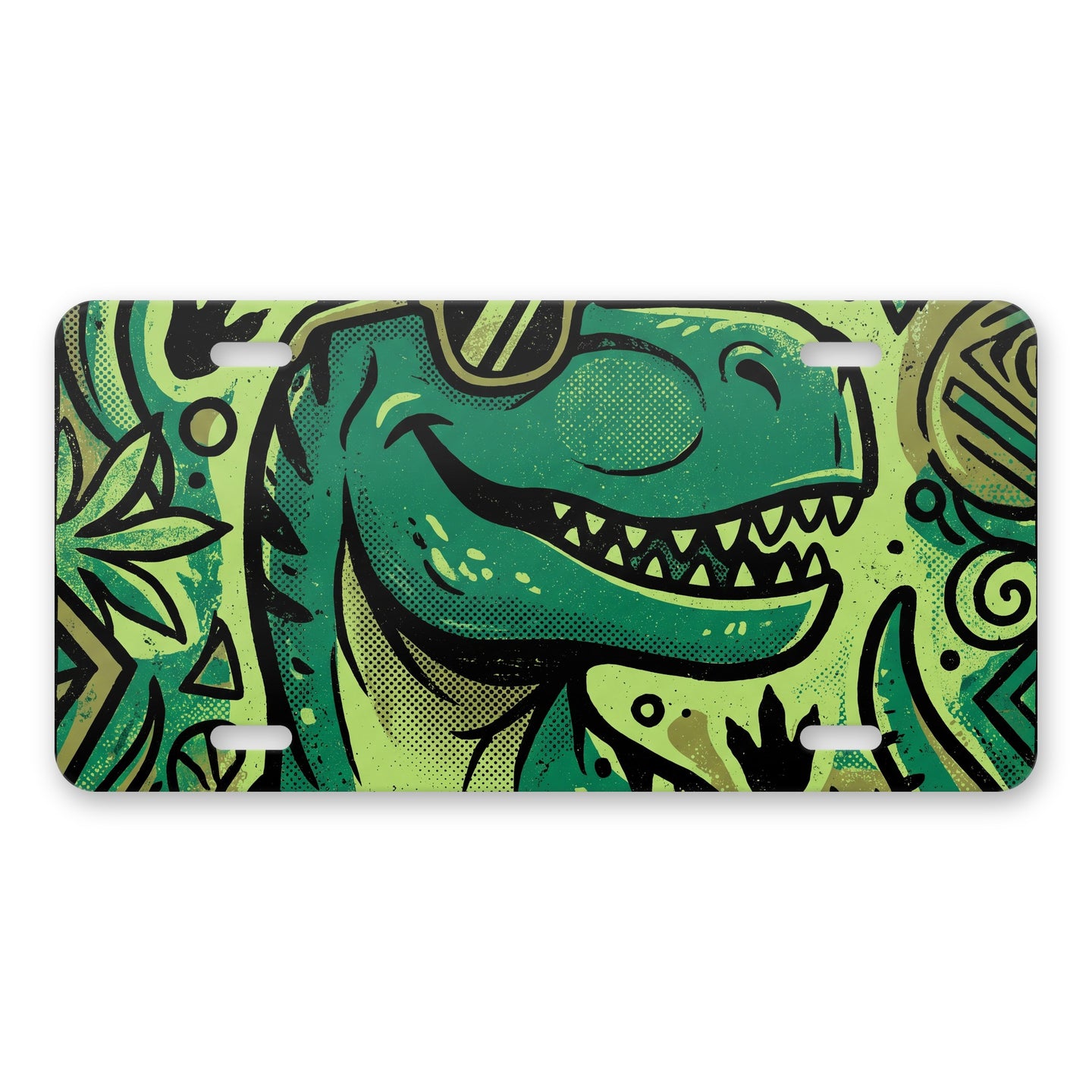 Dino T-Rex aluminum front license plate