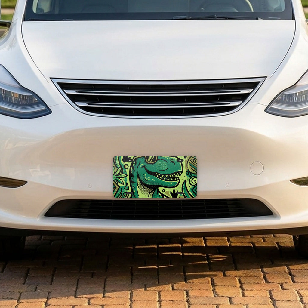 Dino T-Rex aluminum front license plate