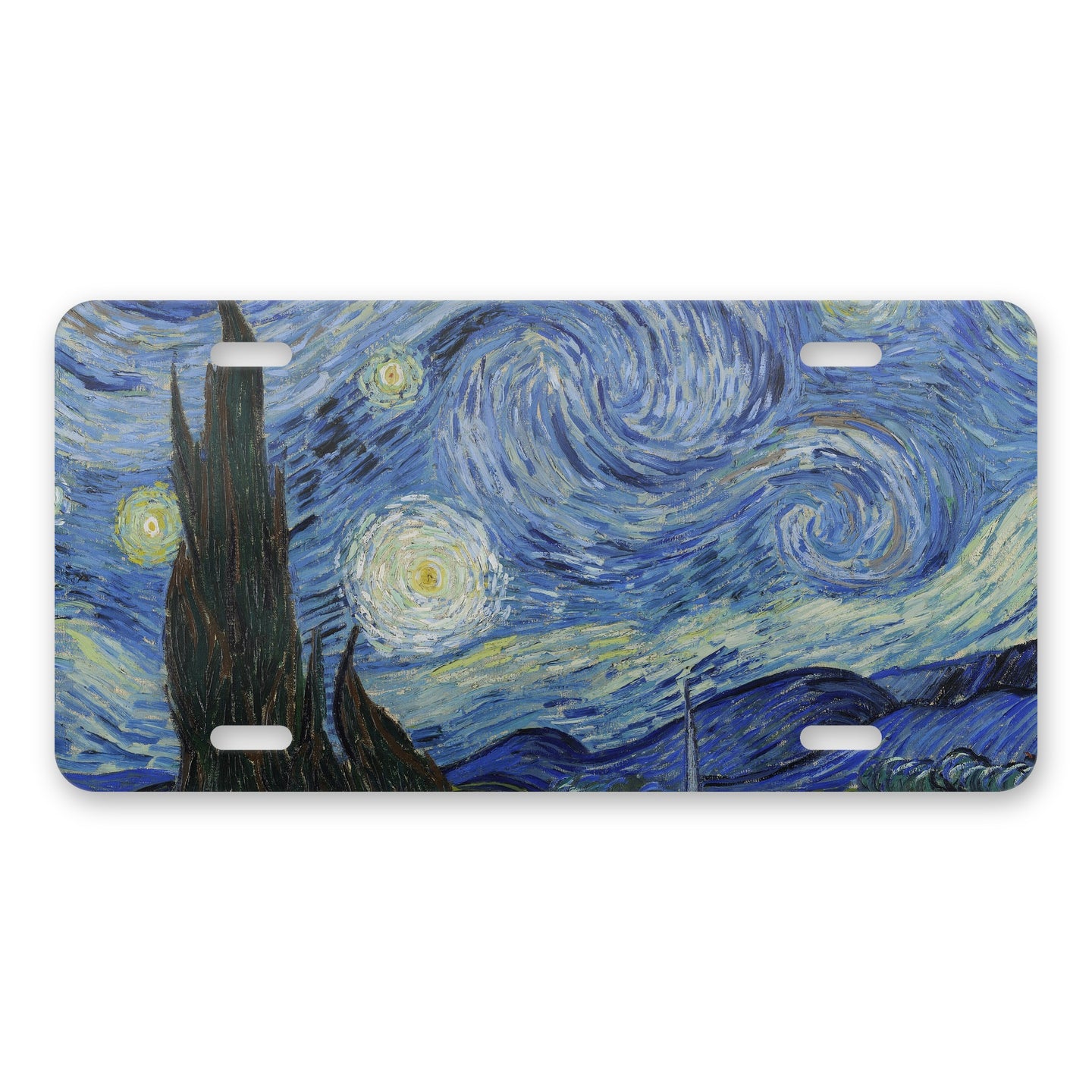Starry Night aluminum front license plate