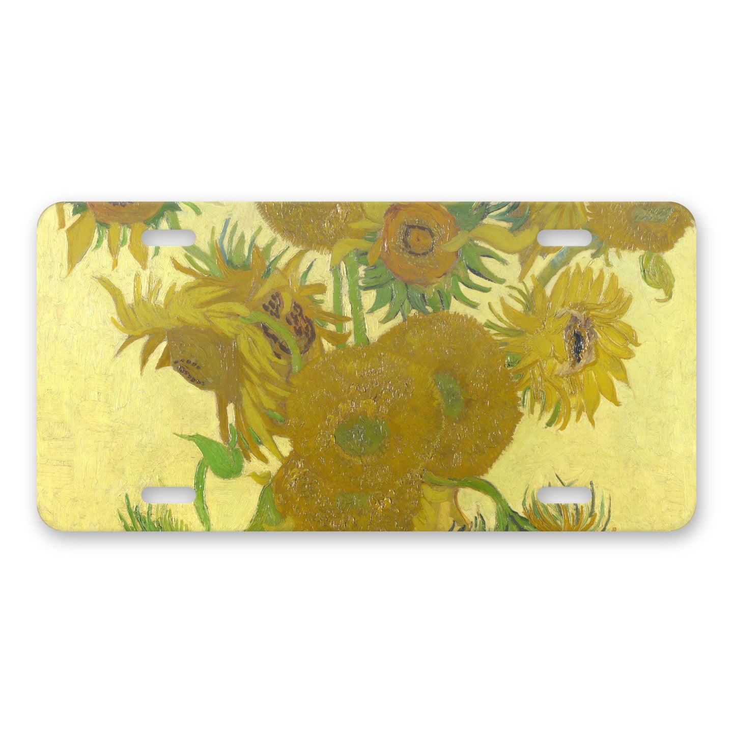 Van Gogh Sunflowers aluminum front license plate
