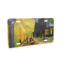 Cafe Terrace At Night aluminum front license plate