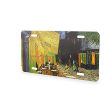 Cafe Terrace At Night aluminum front license plate