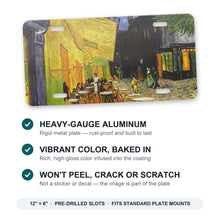 Cafe Terrace At Night aluminum front license plate
