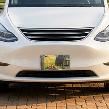 Cafe Terrace At Night aluminum front license plate