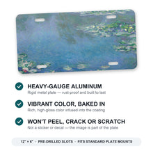 Monet Water Lilies aluminum front license plate