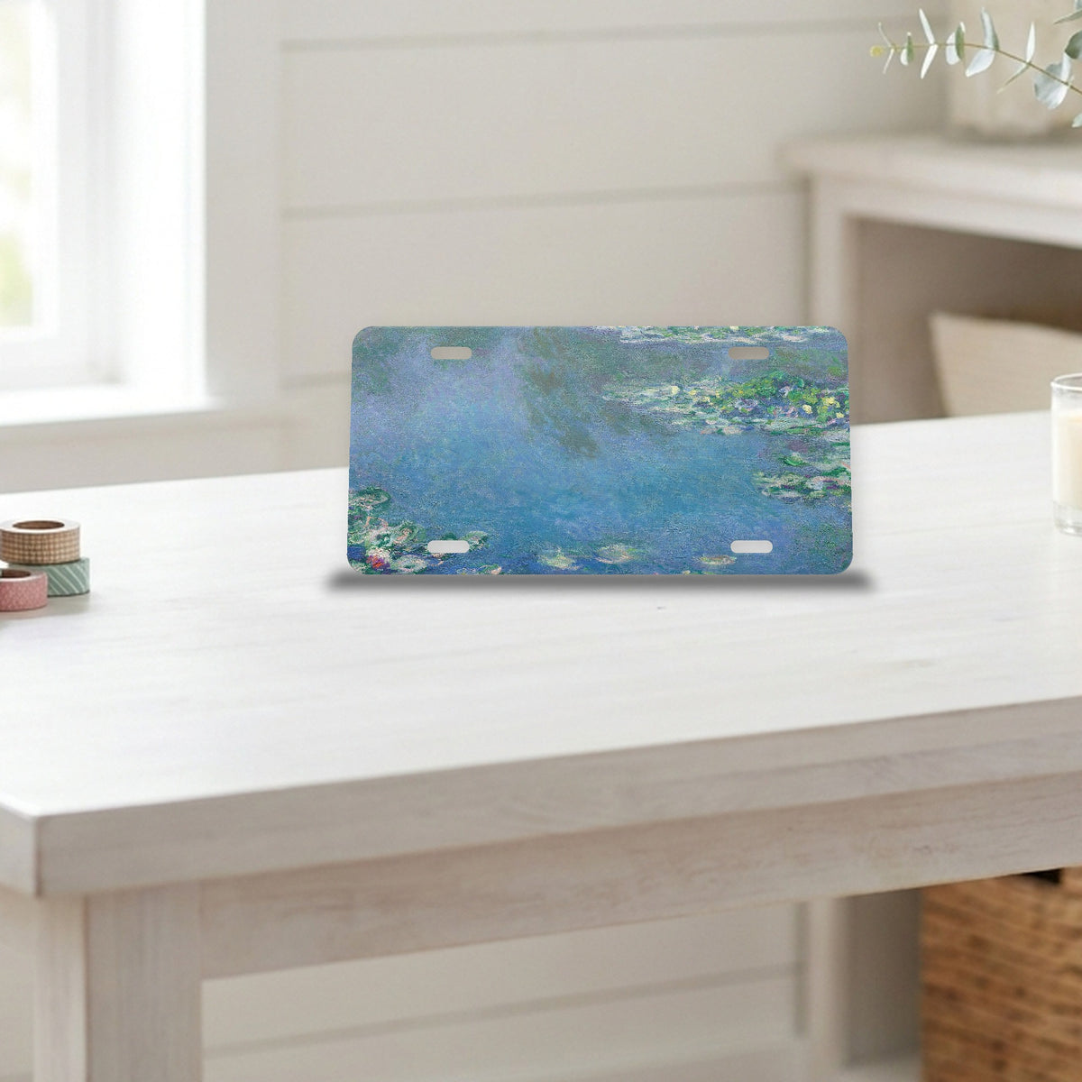Monet Water Lilies aluminum front license plate