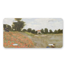Monet Poppies aluminum front license plate