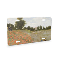 Monet Poppies aluminum front license plate