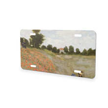 Monet Poppies aluminum front license plate