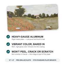 Monet Poppies aluminum front license plate