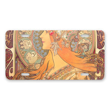 Mucha Art Nouveau aluminum front license plate
