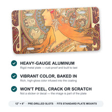 Mucha Art Nouveau aluminum front license plate