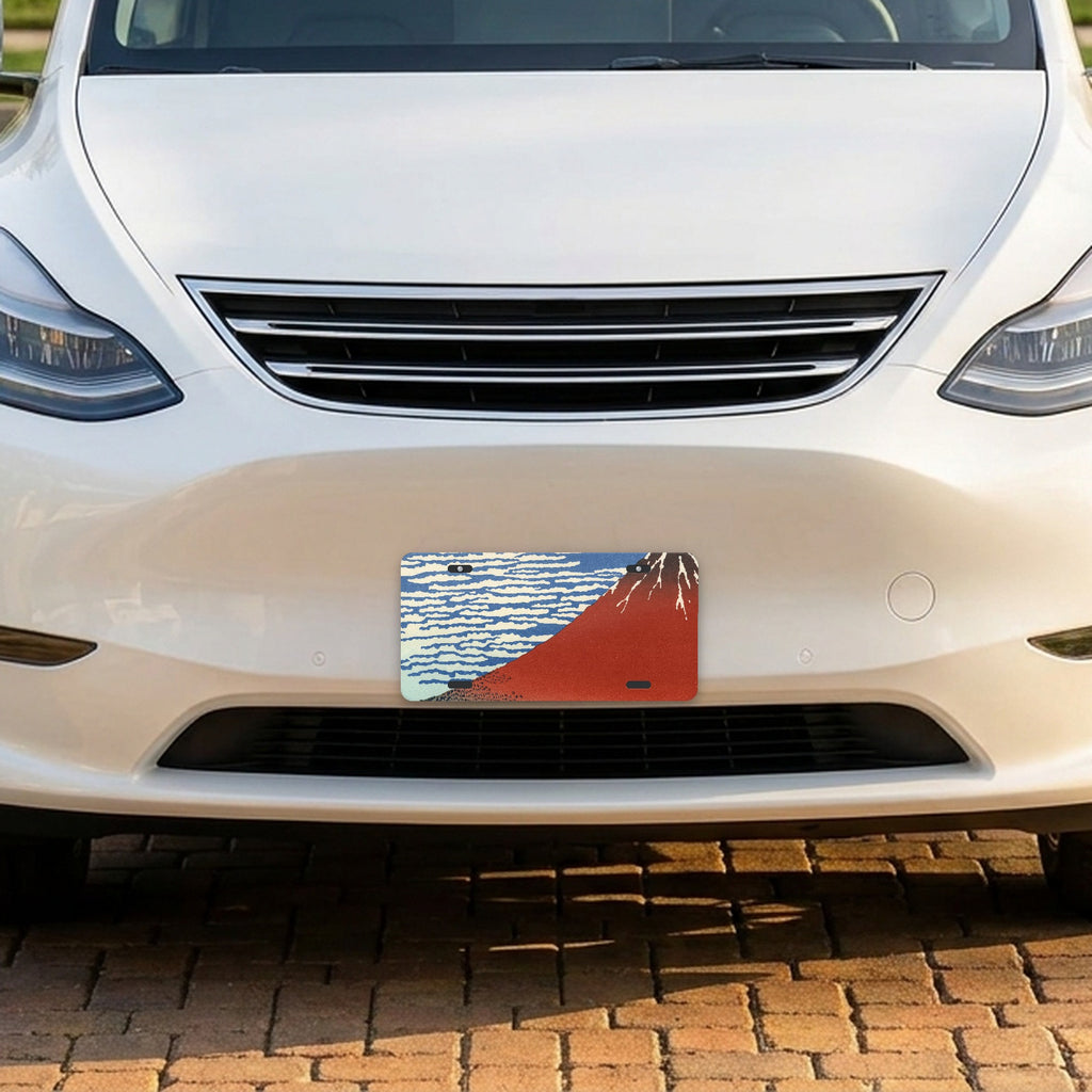 Red Fuji aluminum front license plate