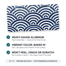 Ukiyo-e Wave Pattern aluminum front license plate