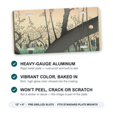 Hokusai Plum Blossom aluminum front license plate