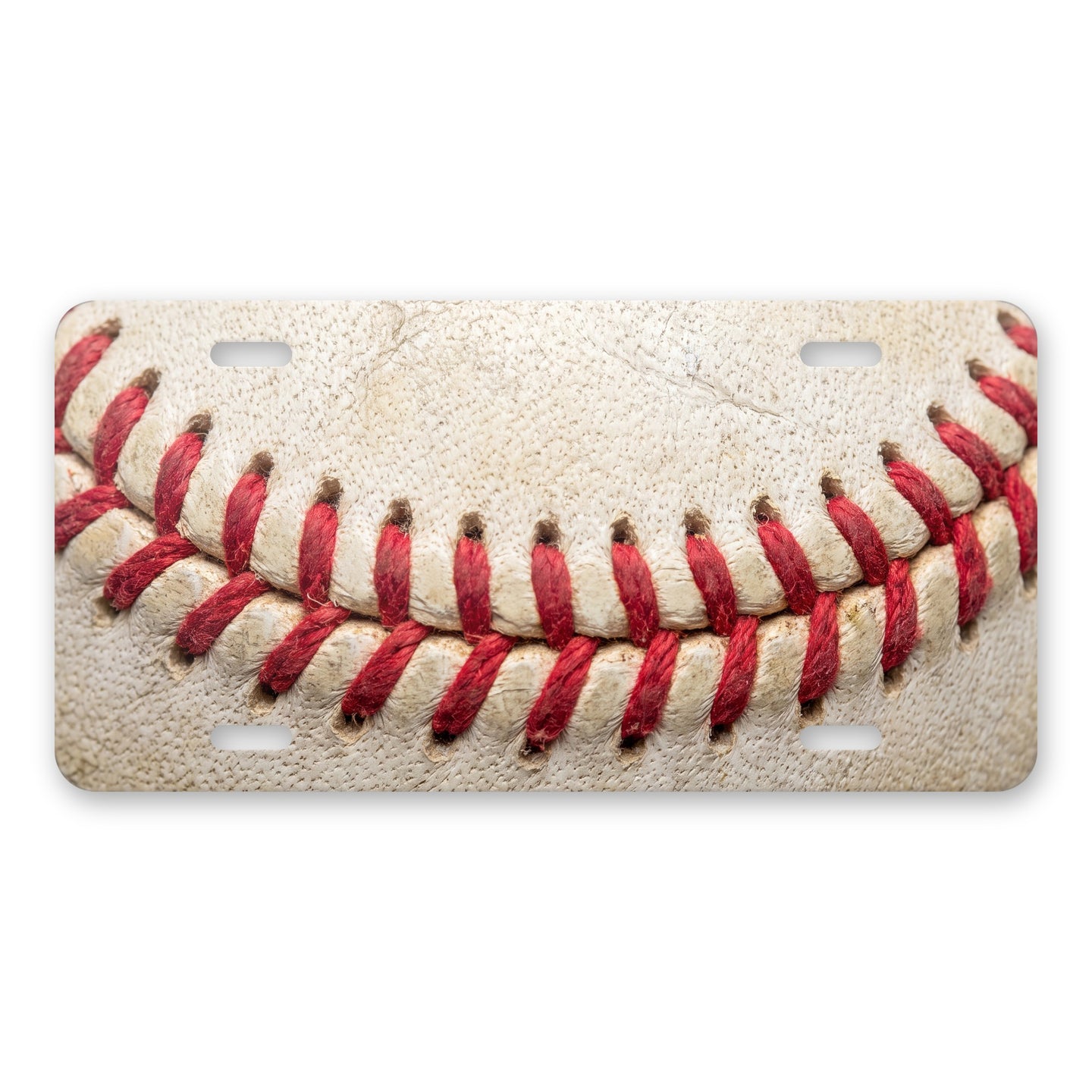 Baseball Stitch aluminum front license plate