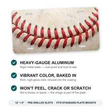Baseball Stitch aluminum front license plate