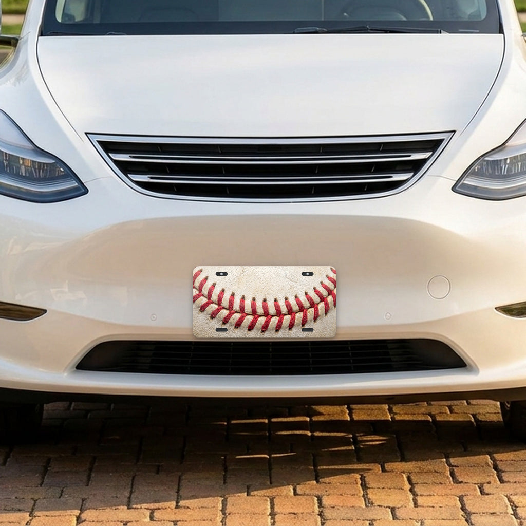 Baseball Stitch aluminum front license plate