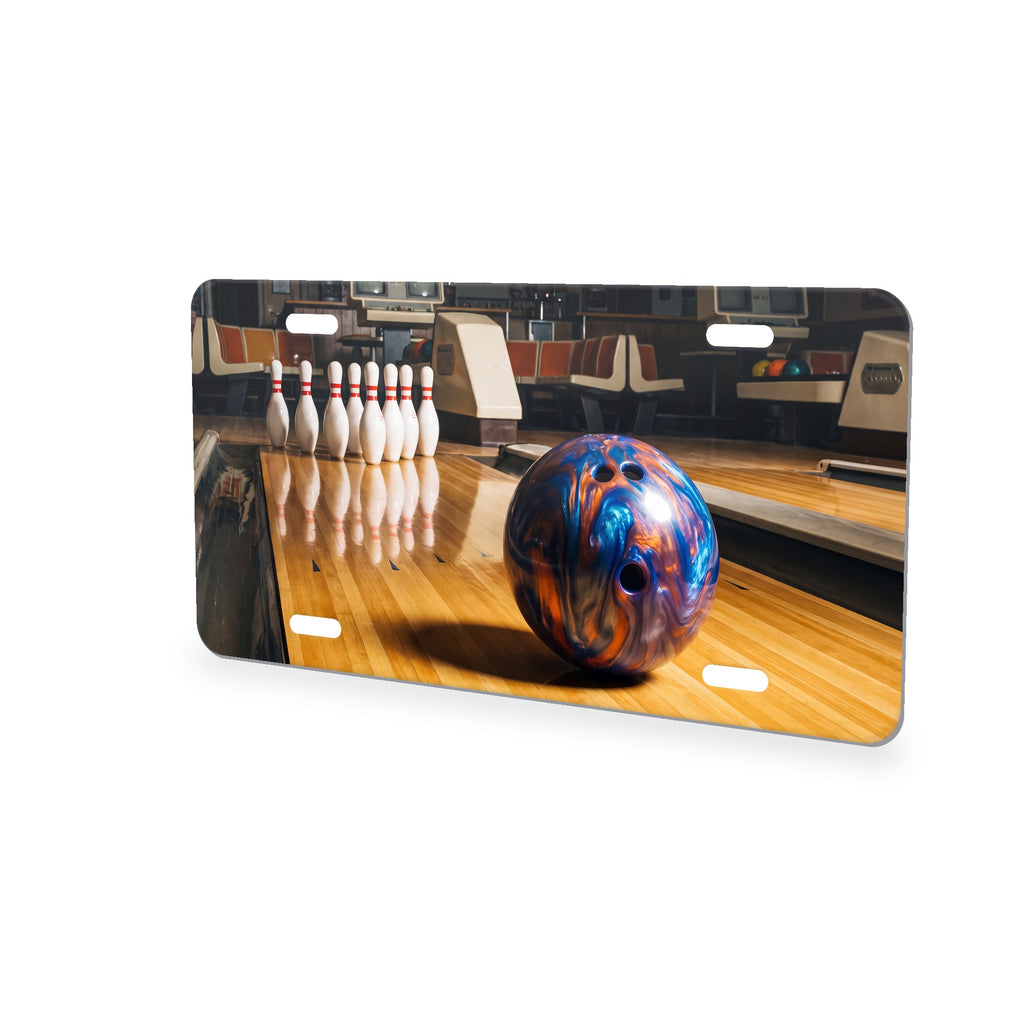 Bowling aluminum front license plate