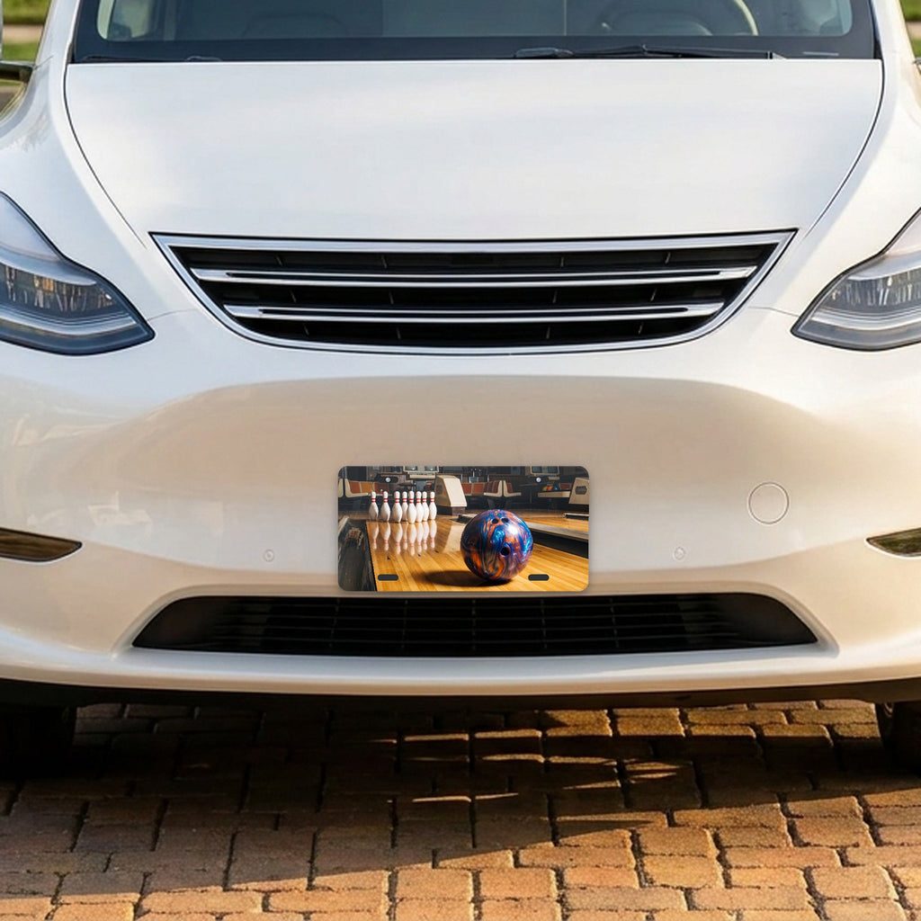 Bowling aluminum front license plate