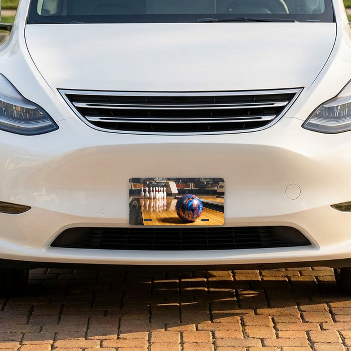 Bowling aluminum front license plate