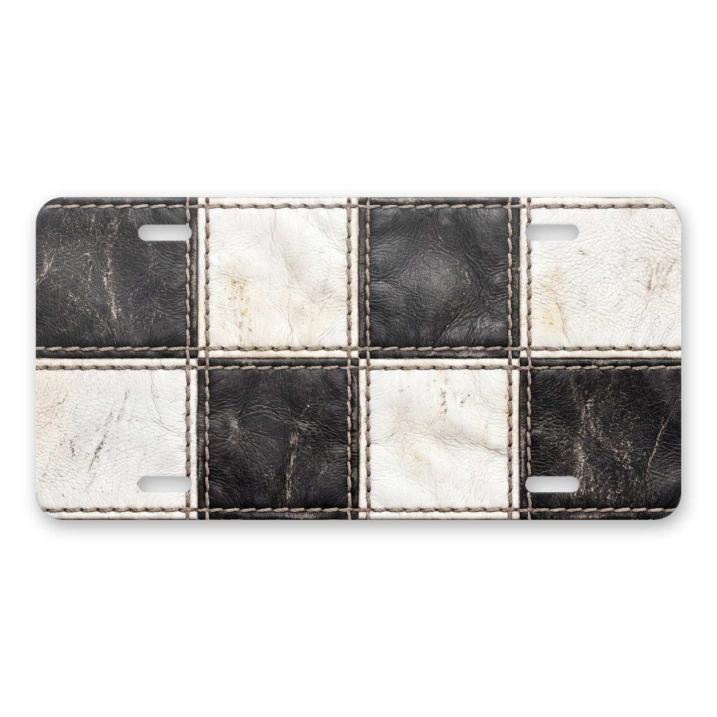 Checkered Racing Flag aluminum front license plate