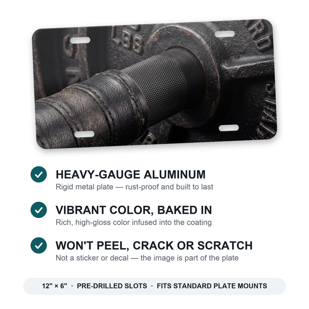 Barbell Lifting aluminum front license plate