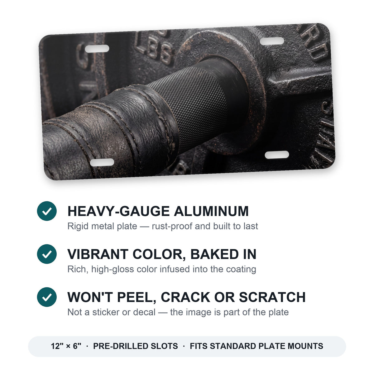 Barbell Lifting aluminum front license plate