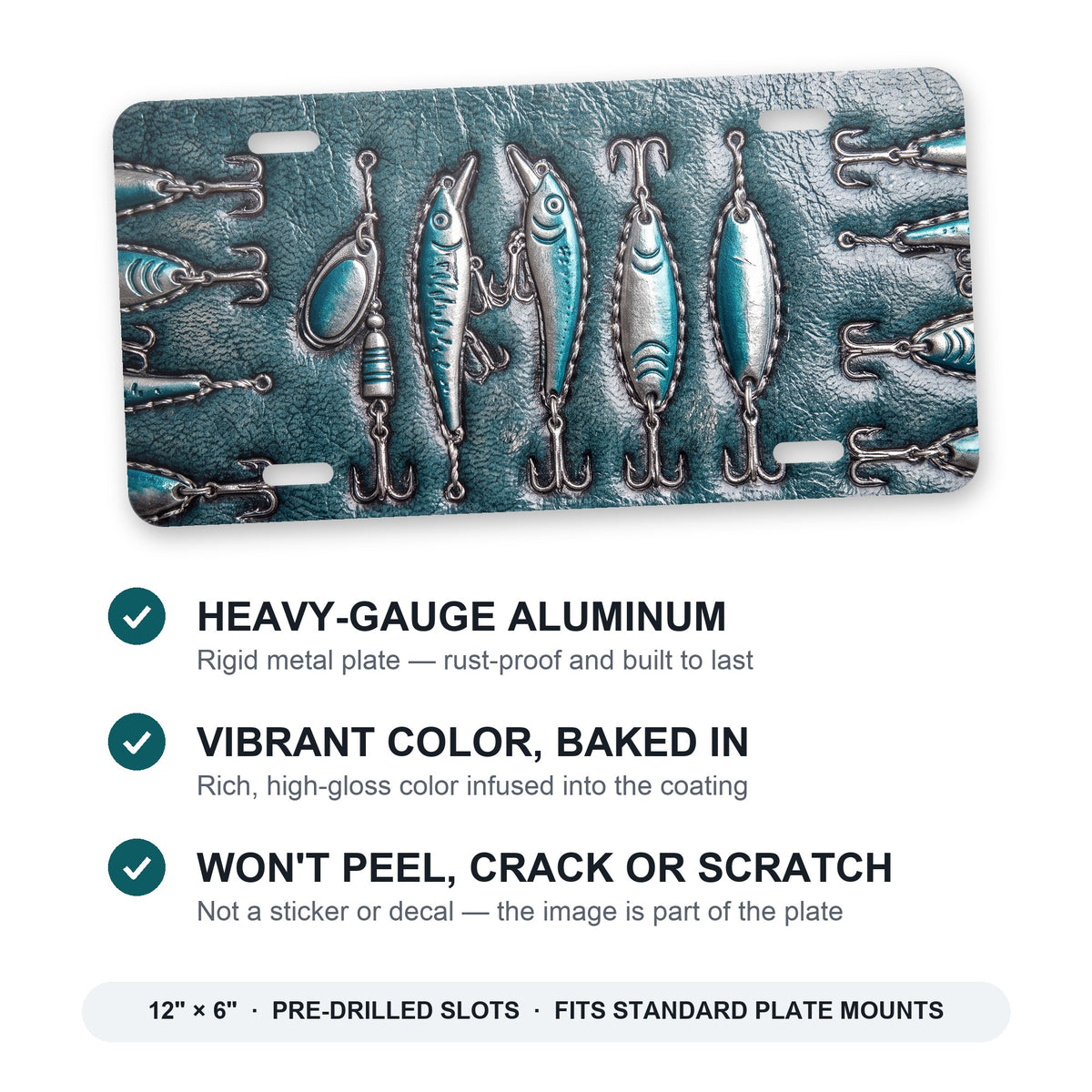Fishing Lure aluminum front license plate