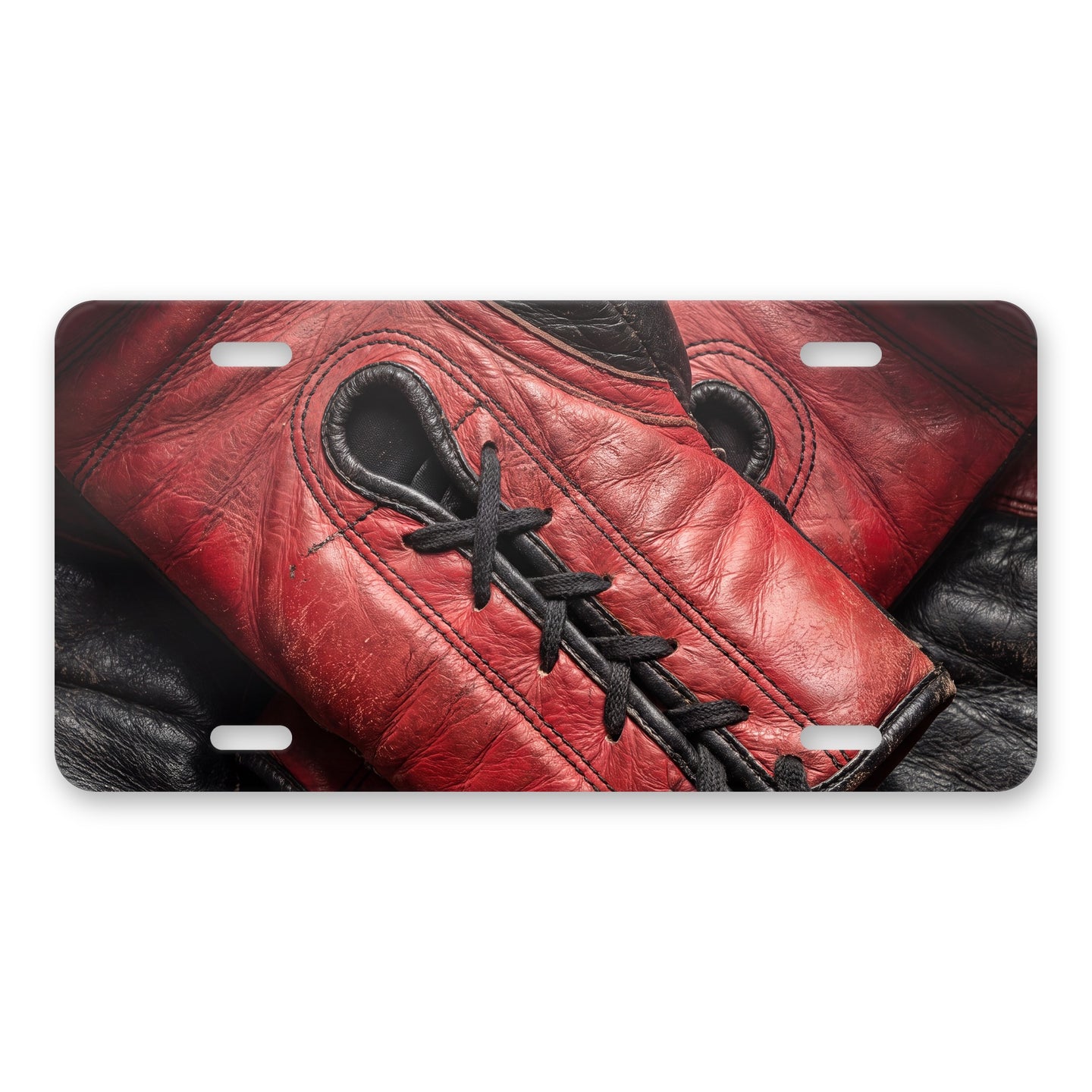 Boxing Gloves aluminum front license plate