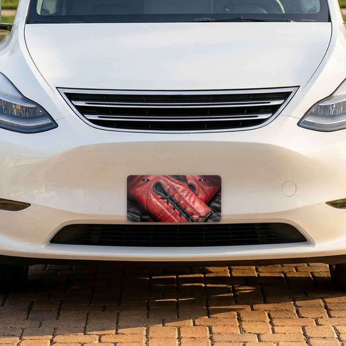 Boxing Gloves aluminum front license plate