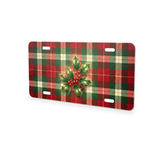 Christmas Plaid aluminum front license plate