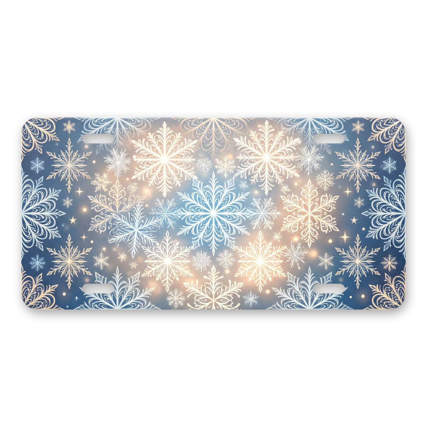 Christmas Snowflakes aluminum front license plate
