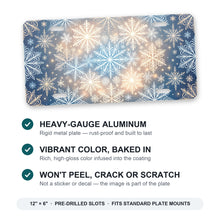 Christmas Snowflakes aluminum front license plate
