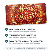 Merry & Bright aluminum front license plate