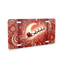 Santa & Reindeer aluminum front license plate