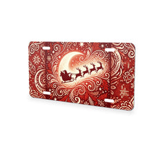 Santa & Reindeer aluminum front license plate