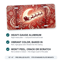 Santa & Reindeer aluminum front license plate
