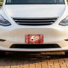 Santa & Reindeer aluminum front license plate
