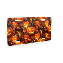 Halloween Pumpkins aluminum front license plate