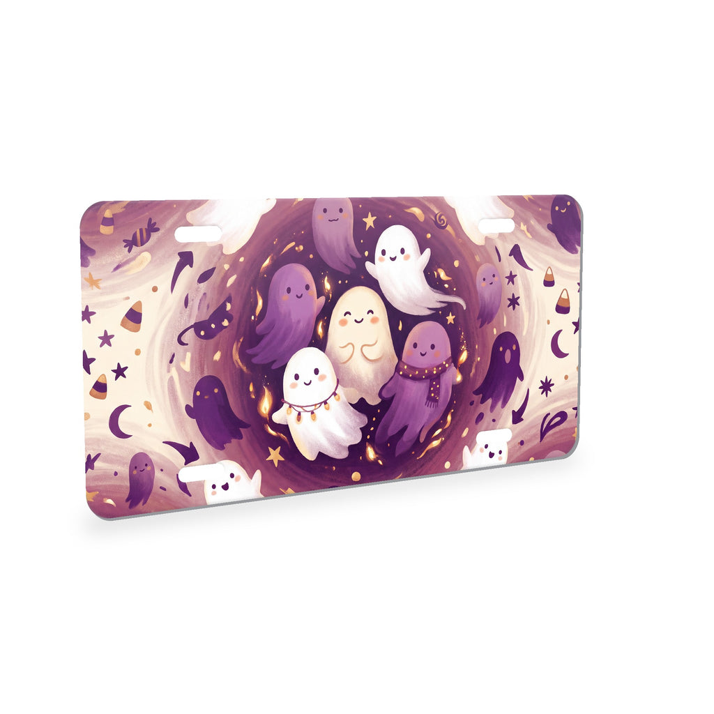 Spooky Ghosts aluminum front license plate